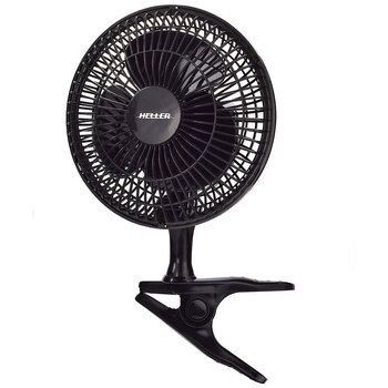 Heller 15cm Desk/Personal/Clip Fan/Tilt/Air Black