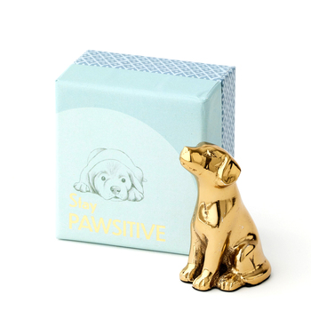 Pilbeam Living Stay Pawsitive Aluminium Dog Figurine Gold 8cm