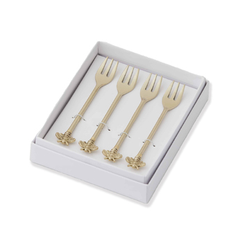 4pc Pilbeam Living Bea Bee Appertizer Party Cocktail Forks Tableware Set