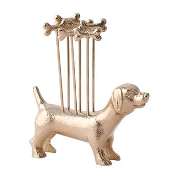 6pcs Pilbeam Living Dachshund Cocktail Picks Aluminium Decor Silver 13cm