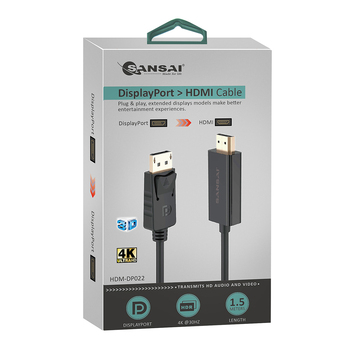 Sansai Displayport To HDMI Male To Male Cable 1.5m