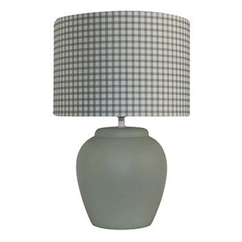 Maine & Crawford Cameo Gingham 43cm Ceramic Table Lamp - Sage