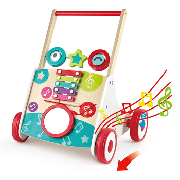Hape Wooden My First Musical Walker Stroller Toddler/Kids Toy 10m+