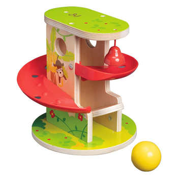 Hape Wooden Jungle Press & Slide Ball Run Toddler/Kids Toy 18m+