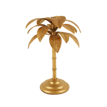 Maine & Crawford 39x25cm Brynne Palm Tree Candle Holder - Antique Gold