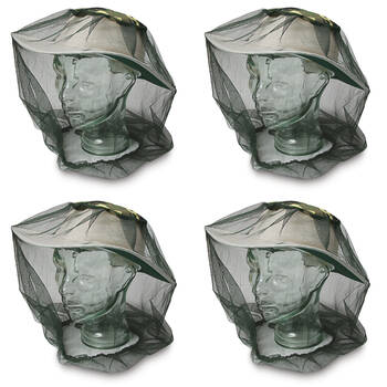 4PK Elemental Compact Mosquito Head Net Insect Protection 60cm - Black