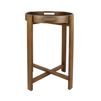 Maine & Crawford Minlaton 60x44cm Pauwolnia Wood Table - Brown