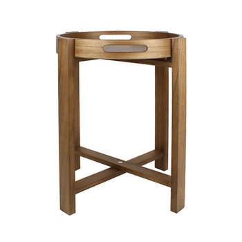 Maine & Crawford Minlaton 52x40cm Pauwolnia Wood Table - Brown