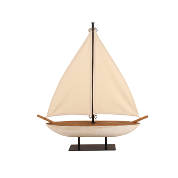 Maine & Crawford Henderix 58x53cm Wood Boat Model - White