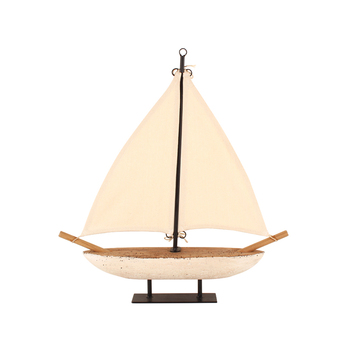 Maine & Crawford Henderix 47x43cm Wood Boat Model - White