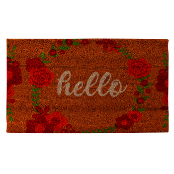 Maine & Crawford 70x40cm Hello Floral Coir Premium Doormat