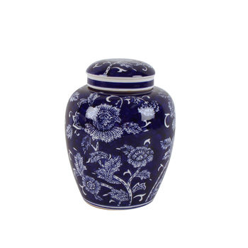 Maine & Crawford Hema Ginger Jar 21.5cm Ceramic Round Canister w/ Lid
