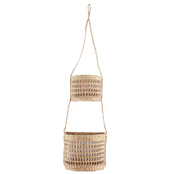 Maine & Crawford Gympie 2-Tier 20cm Seagrass Hanging Basket - Natural
