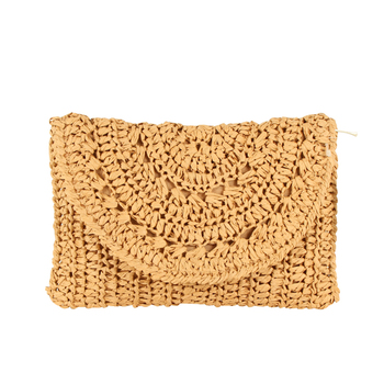 Maine & Crawford 24x14cm Phoenix Clutch Paper Weave Bag - Tan