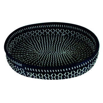 Maine & Crawford Honor Indigo 40cm Seagrass Tray Round - White/Blue