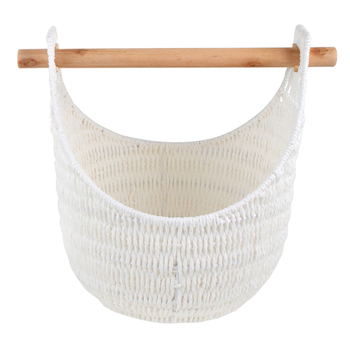 Maine & Crawford Hazel 43cm Storage Basket w/ Handle Large - White