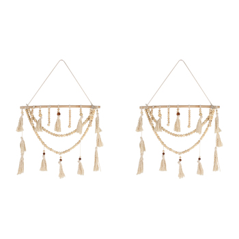 2PK Maine & Crawford Ibiza Boho 65cm Macrame Wall Decoration Display
