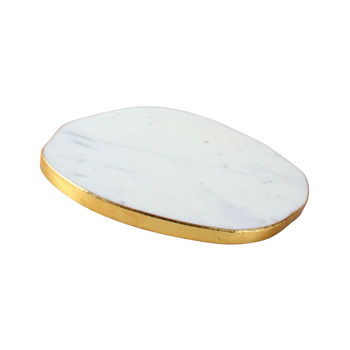 Maine & Crawford Wendell 30x25cm Marble Cheeseboard w/ Gold Foil - White