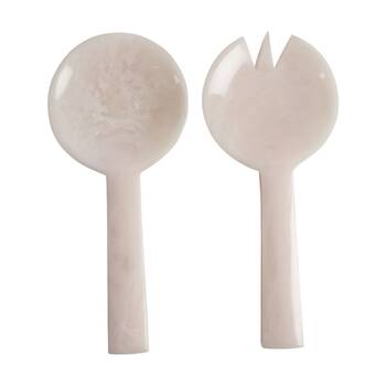2pc Maine & Crawford Ophelia 23cm Resin Spoon/Fork Salad Servers - Pearl