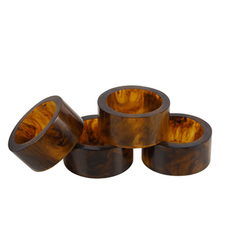 4pc Maine & Crawford Atlas 6cm Resin Napkin Ring - Brown