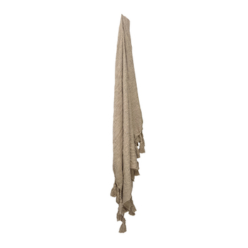 Maine & Crawford Neo 170x130cm Cotton Throw w/ Giant Tassels - Nude