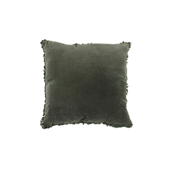 Maine & Crawford Maci 50x50cm Velvet Ruffle Edge Cushion - Deep Sage