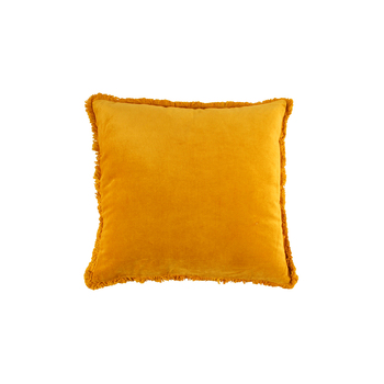 Maine & Crawford Maci 50x50cm Velvet Ruffle Edge Cushion - Mustard