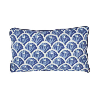 Maine & Crawford Holmes 50x30cm Reverse Print Cotton Cushion - Blue