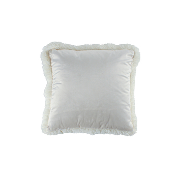Maine & Crawford Kareem 50x50cm Soft Cushion w/ Fringing - Cream