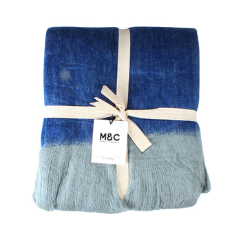 Maine & Crawford Hamza 170x130cm Faux Mohair Throw w/ Fringing - Blue