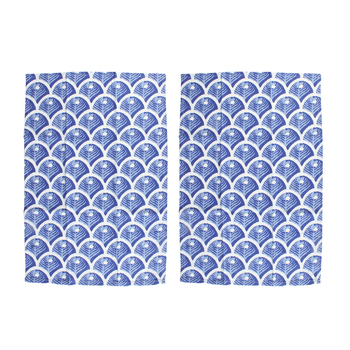 2pc Maine & Crawford Holmes 60x40cm Cotton Tea Towel Cloth Blue