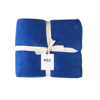 Maine & Crawford Maci 170x130cm Super Plush Throw - Navy