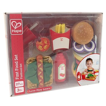 Hape Fast Food Set Kids Pretend Play Activity Toy 3+