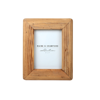 Maine & Crawford Coleen 27x22cm Pine Photo Frame - Brown