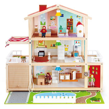 29pc Hape Doll Family Mansion
