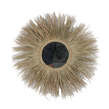 Maine & Crawford Uli 70cm Raffia Grass Round Mirror - Natural