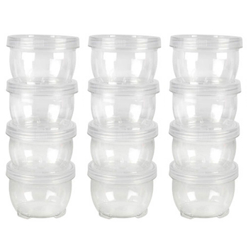 3PK 4pc Home Expression 240ml Plastic Containers Twist Stackable - Clear