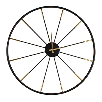 Maine & Crawford Yukie 65x3cm Metal Wall Clock - Black/Gold