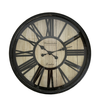 Maine & Crawford Holborn 52cm Roman Numeral Wall Clock - Black