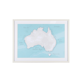 Maine & Crawford 80x60cm Australia Map Print w/ MDF Frame/Glass
