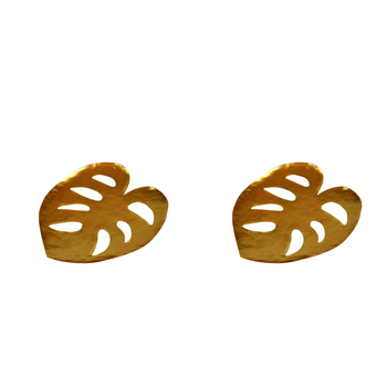 2PK Maine & Crawford Brinley 21cm Metal Leaf Plate Display - Gold