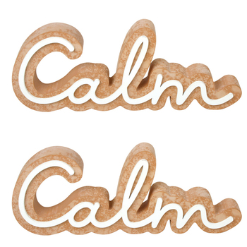 2PK Maine & Crawford 25x10cm MDF Calm Plaque - White/Natural