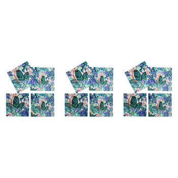 3x 4pc LVD Porcelain Coasters Tropics Home/Kitchen Decor 10cm Square