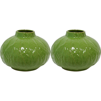 2PK LVD Leaf Urn Decorative Flower Plant Pot Home Decor