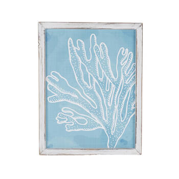 Maine And Crawford D3 Coral Blue and White Wall Artwork 45x35x2cm