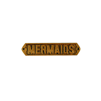 Maine & Crawford Wafi 20x4cm Cast Iron Mermaids Plaque - Gold