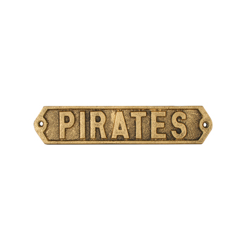 Maine & Crawford Wafi 20x4cm Cast Iron Pirates Plaque - Gold