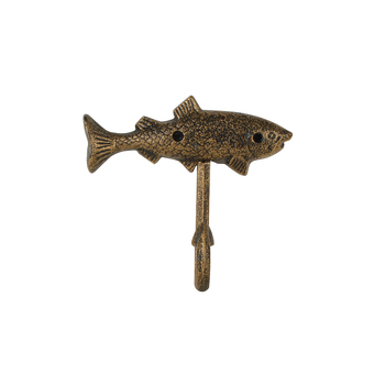 Maine & Crawford Baylor 16x15cm Cast Iron Fish Hook - Gold