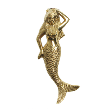 Maine & Crawford Belize 14x6cm Mermaid Door Knocker Antique Brass