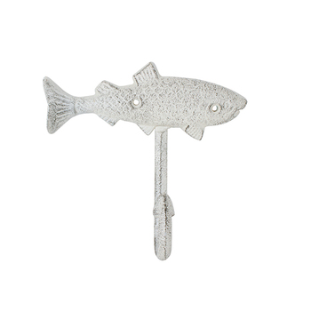 Maine & Crawford Baylor 16x15cm Cast Iron Fish Hook - White